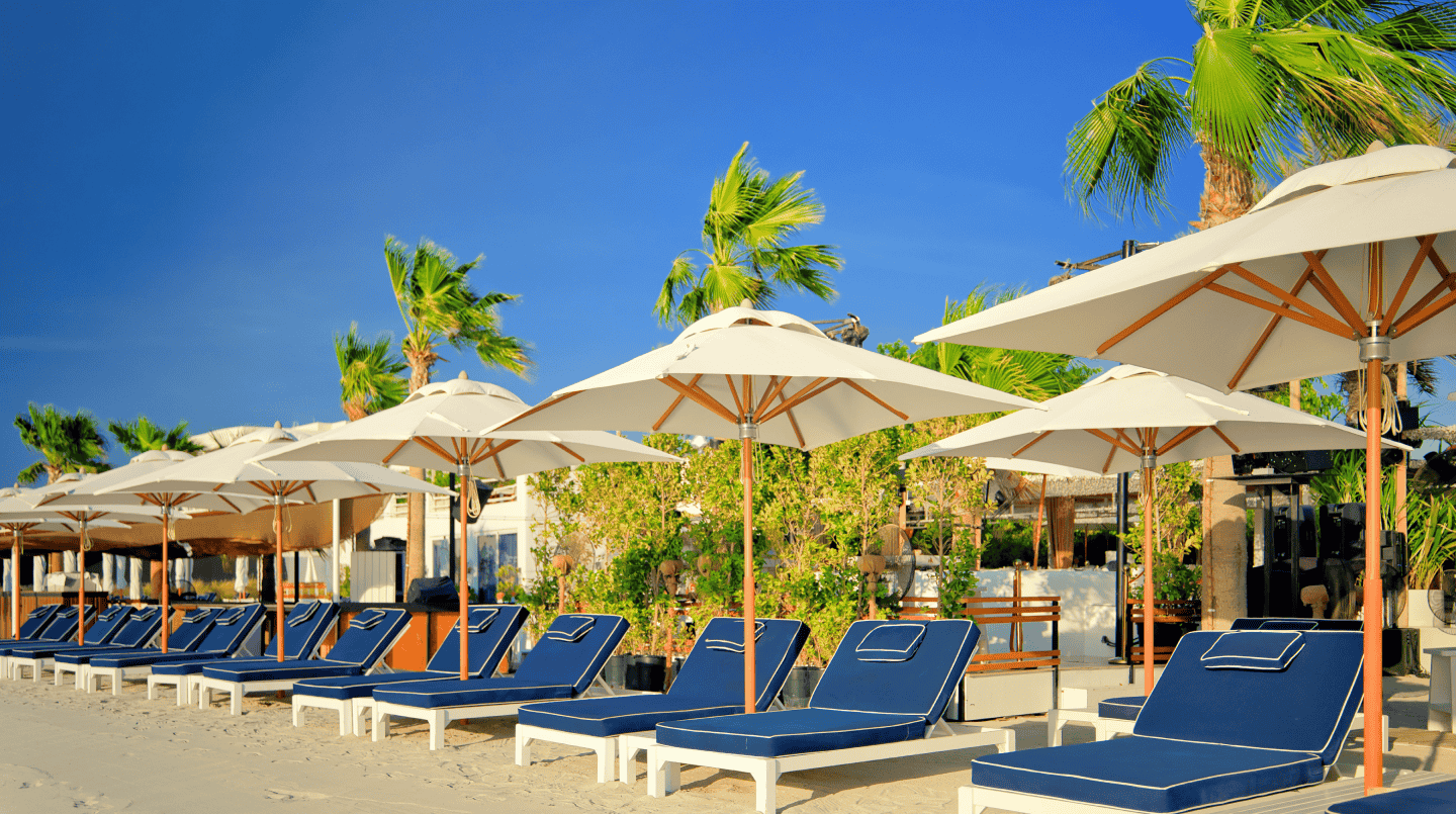 beach umbrellas & loungers