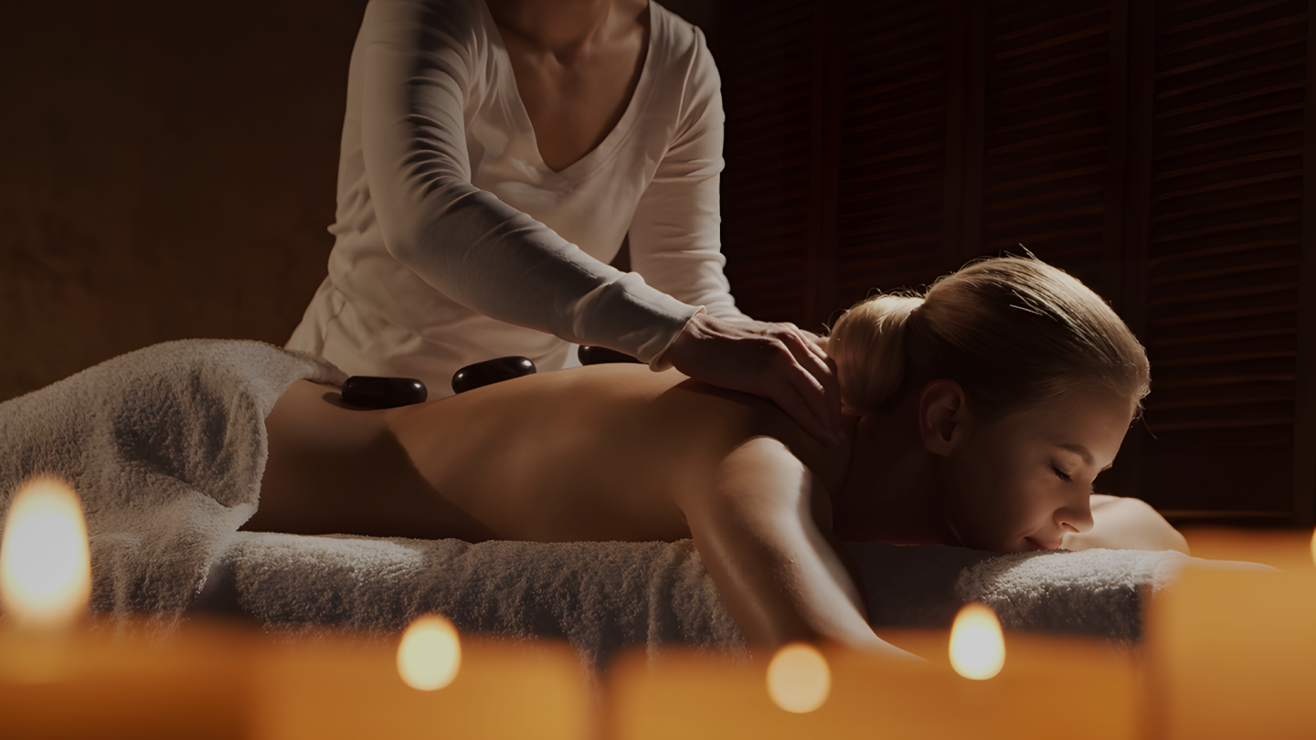spa · hot-stone massage by candlelight